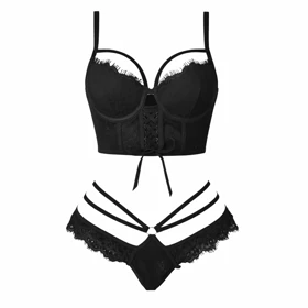 ست فانتزی رنگ مشکی برند SOLIN کد 1119