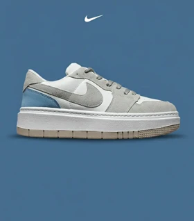 کفش مردانه و زنانه سفید طوسی آبی NIKE AIR FORCE مدل 8327