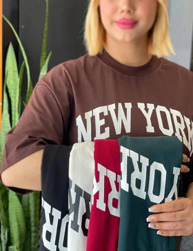 تیشرت لانگ NEW YORK کد : 2128
