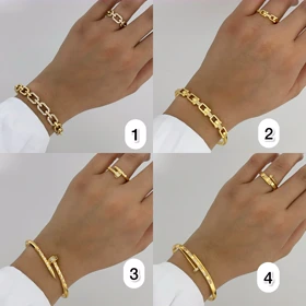 ست دستبند و انگشتر کارتیه و تیفانی زنانه 947