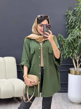 مانتو پانچ جیب پاکتی شیوا