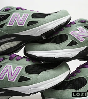 کفش کتانی سبز مشکی بنفش NEW BALANCE 990