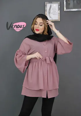 مانتو دکمه دار پایین چین