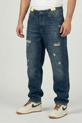 شلوار جین بگ مردانه ابی تیره با کیفیت بالا MB355