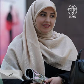 روسری نخ ابریشم رافا گوچی - اقتصادی (کرم)