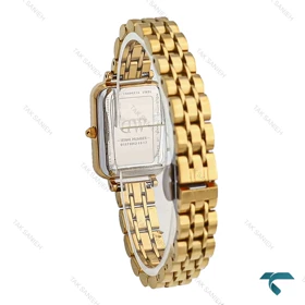 ساعت زنانه DW مستطیلی طلایی صفحه سرمه ای DW-7127-L