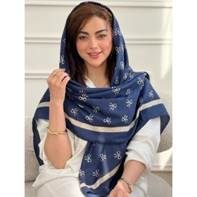 روسری نخ لمه طرح پاپیون