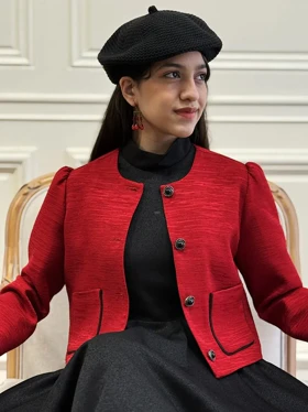 کت و سارافان کتان لمه میله ای