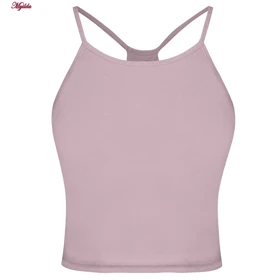 کراپ تاپ زنانه مدل پد ثابت رنگ یاسی ماییلدا کد 5258-241