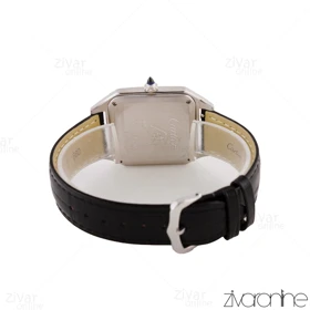 ساعت کارتیه مردانه سانتوس دومونت قاب سیلور صفحه مشکی 105551