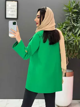 مانتو کتی دکمه طلایی آستین پاگن