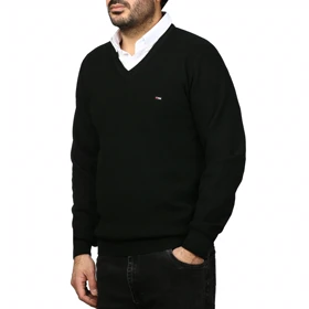 پلیور بافت یقه هفت فندوقی مردانه مدل 669856