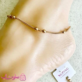 پابند زنانه ژوپینگ مدل توپی دوبل طلایی رنگ کد 369