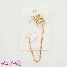 گوشواره ایرپاد مجلسی نگین‌دار طلایی