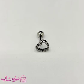 پیرسینگ گوش استیل مدل قلب توخالی کد 90