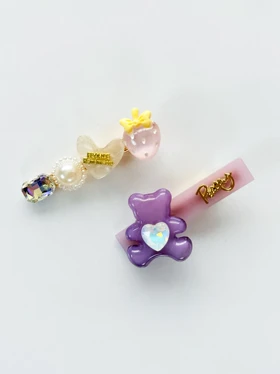 گیره مو طرح خرس عروسکی بسته 5 عددی