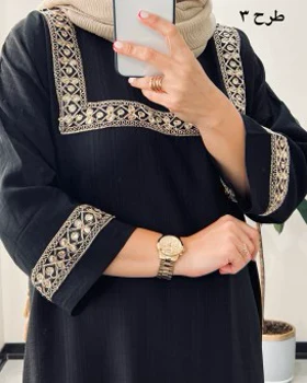 مانتو کفتان مشکی طلایی