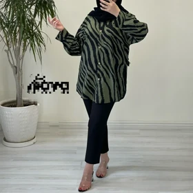 مانتو زنانه کراش طرح دار