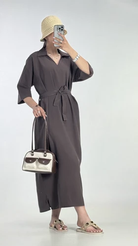کفتان بغل چاک کد 160049 (قهوه ای)