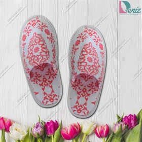دمپایی حوله ای طرح لاوین رنگ صورتی