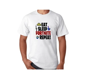 تیشرت فورتنایت طرح Eat Sleep Fortnite Repeat