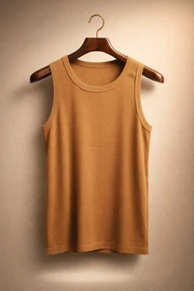 تنگ تاپ رنگ شتری فری سایز گرماژ بالا کیفیت عالی مناسب سایز L و XL