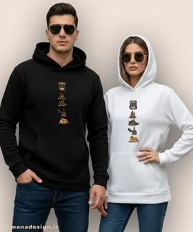هودی مردانه و زنانه طرح کمپ و جنگل نوردی کد 1063