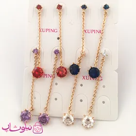 گوشواره زنانه رنگی ژوپینگ آویز بلند