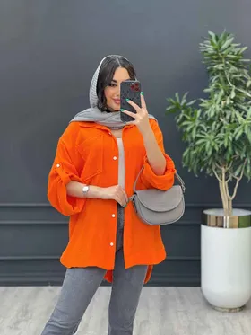 مانتو شومیزی تک جیب آستین پاکتی