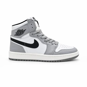 کفش و کتانی مردانه ساق‌دار مدل NIKE JORDAN 1 رنگ طوسی مشکی کد 2441