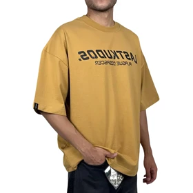 تیشرت آستین کوتاه مردانه نسکافه ای طرح چشم