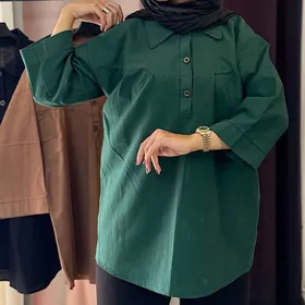 تونیک زنانه جدید یقه مردانه لینن