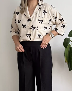 شومیز مانتویی پاپیونی