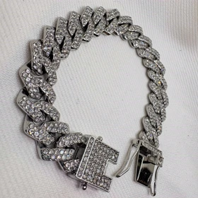 دستبند چین فول نگین | فقل کتابی