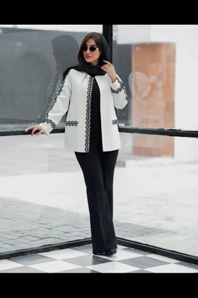 کت ژاکارد نوار دوزی