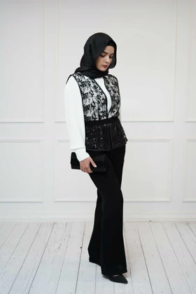 وست تور پولکدوزی مشکی ویشکا