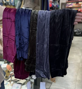 شلوار مخمل ساده رنگی