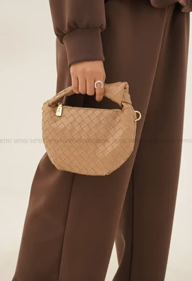 کیف چرم طرح حصیر کد1004675