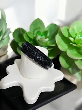 دستبند مردانه چرم طبیعی طرح بافتی کد 3335057