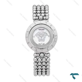 ساعت ورساچه زنانه سیلور صفحه سفید قاب چرخان Versace-6304-L