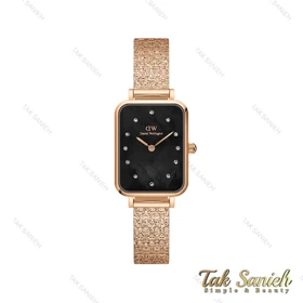 ساعت دنیل ولینگتون زنانه کوادرو رزگلد صفحه صدف مشکی DW-4320-L