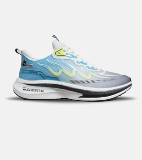 کفش کتانی مردانه سفید آبی لیمویی NIKE zoom X