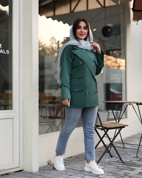 بارانی ضدآب جلو دکمه آستین سگک