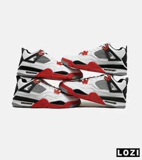 کتانی ساق‌دار بزرگ پا سفید قرمز Nike air jordan 4