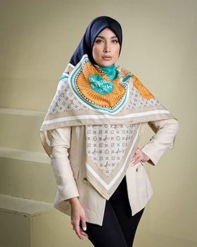 روسری ابریشم ژاکارد ال وی 30134