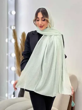 شال پلیسه منگوله‌دار شبنم