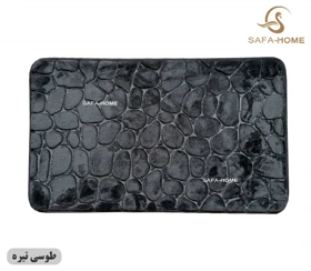 پادری مخمل طرح سنگ 45*75 سانتی متر (طوسی تیره)