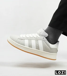 کفش کتانی بزرگ پا طوسی سفید ADIDAS Campus