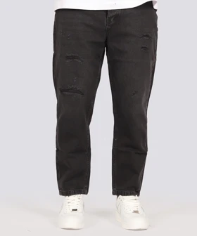 شلوار جین مام فیت مردانه ذغالی 0126