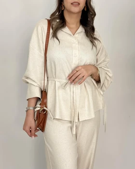 شومیز شلوار لینن